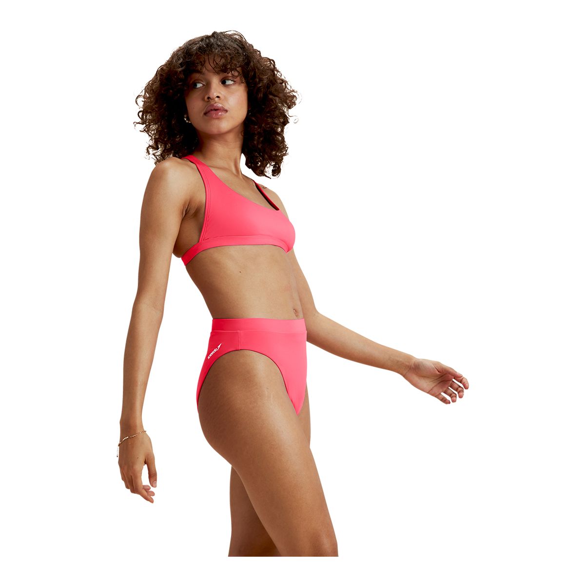 Speedo Women's Fluente Solid High Waist Bottom