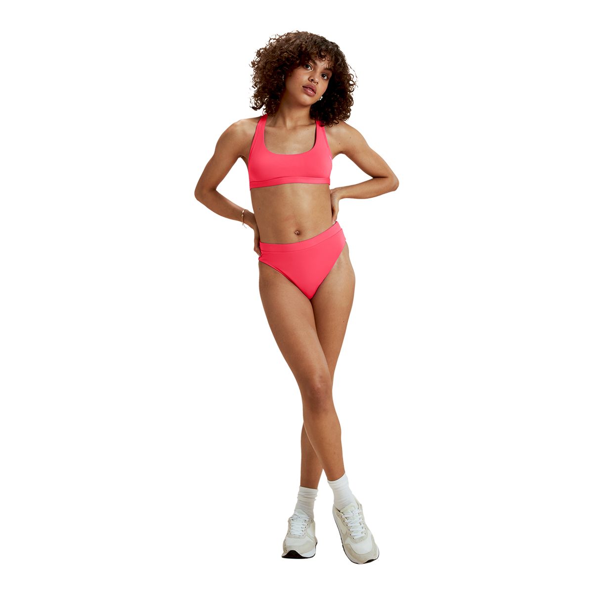 Speedo Women's Fluente Solid High Waist Bottom