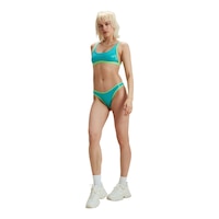 Speedo Women's Fluente Foil Convertible Bikini Top Front_Three_Fourths_Angled_Left