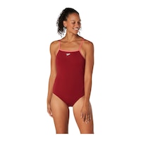 Speedo Women's Closed Back with Hybrid One Piece Swimsuit