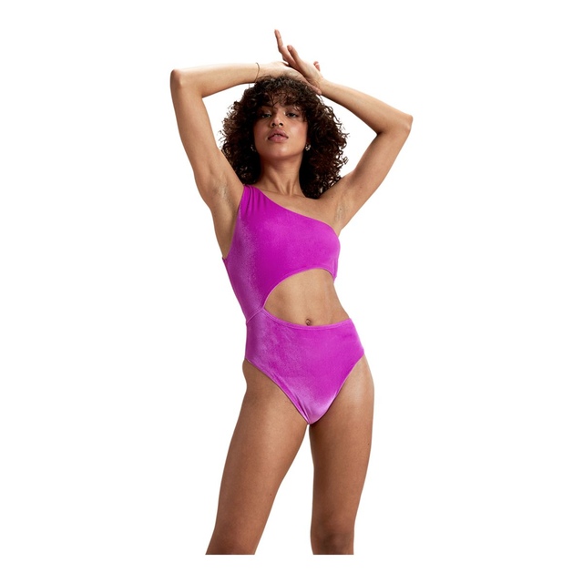 Speedo Women's Fluente Asym Cut Out One Piece Swimsuit