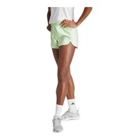 adidas Women's Pacer TR 3-Stripes Woven High Rise 5 Inch Shorts Front_Angled_Left