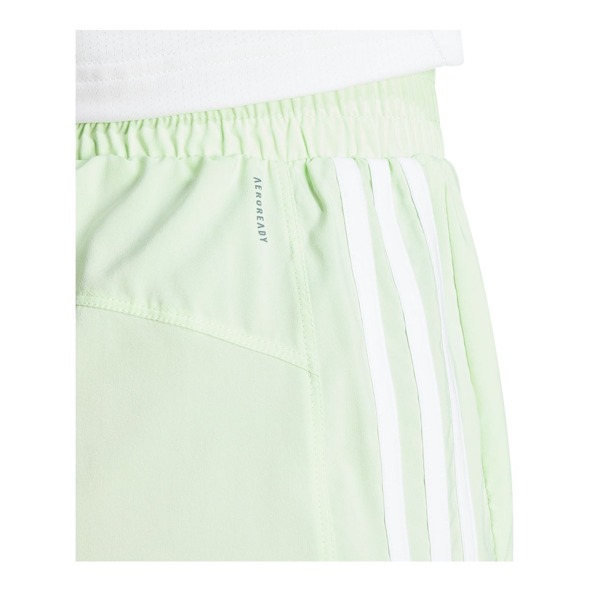 adidas Women's Pacer TR 3-Stripes Woven High Rise 5 Inch Shorts
