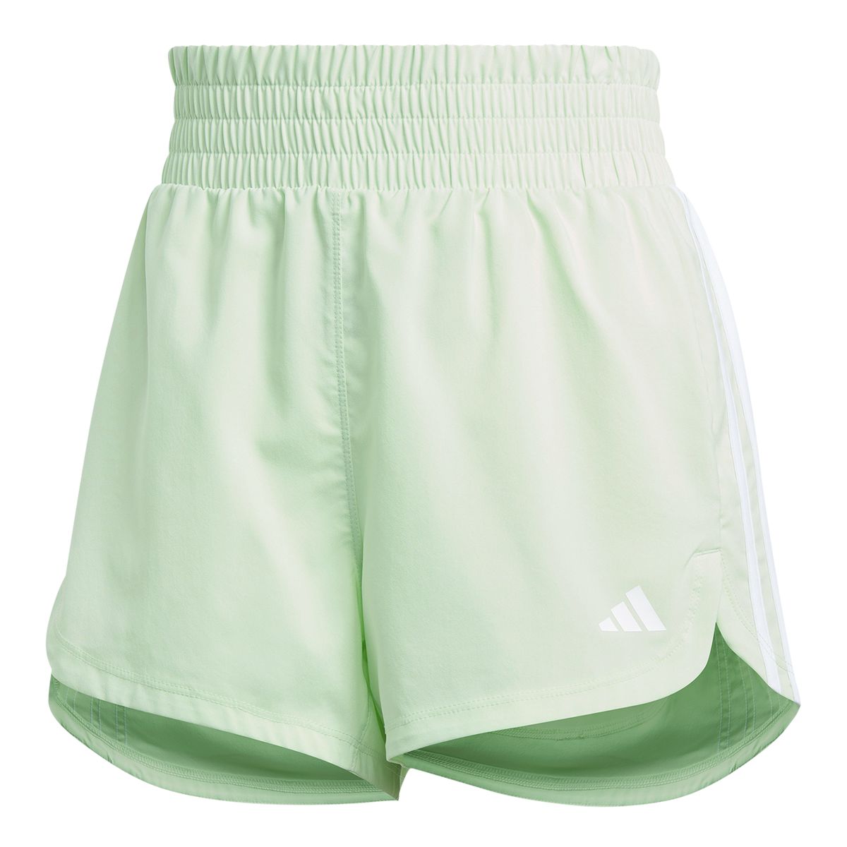 adidas Women's Pacer TR 3-Stripes Woven High Rise 5 Inch Shorts