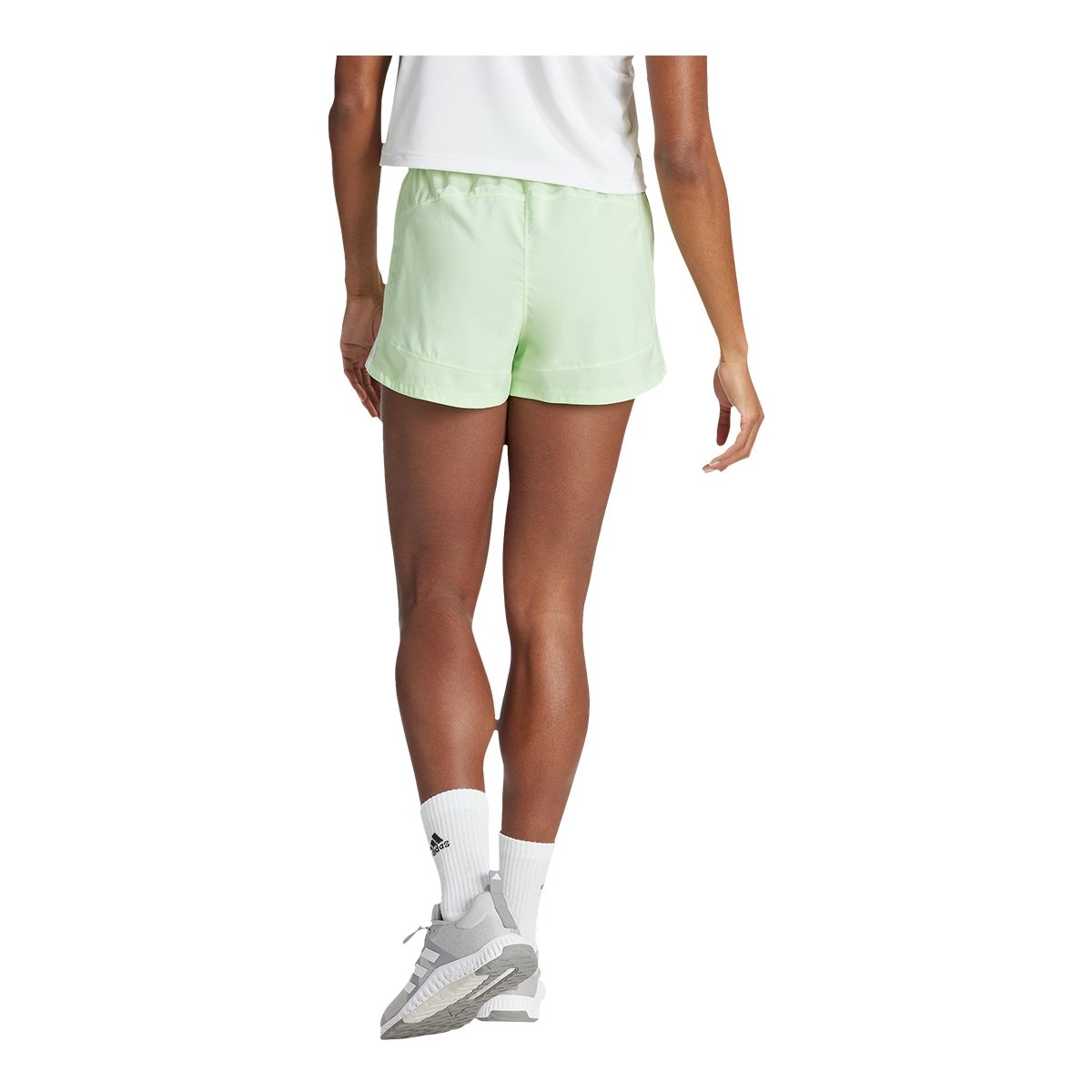 adidas Women's Pacer TR 3-Stripes Woven High Rise 5 Inch Shorts