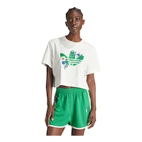 adidas Women's Floral Crop T Shirt Front_Flat