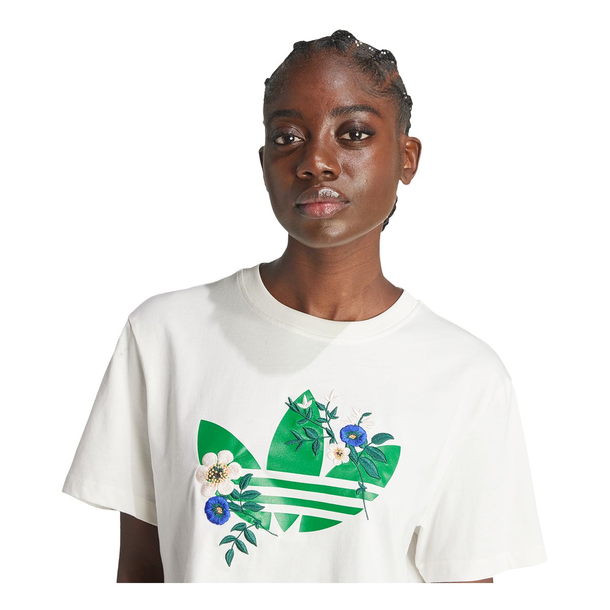 adidas Women's Floral Crop T Shirt