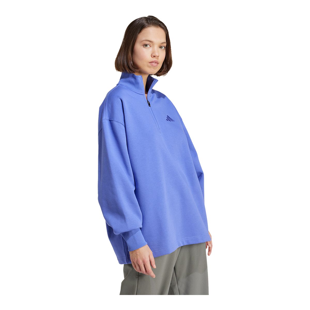 adidas Women's All SZN Fleece Long Sleeve 1/4 Zip Top