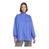 adidas Women's All SZN Fleece Long Sleeve 1/4 Zip Top Front_Flat
