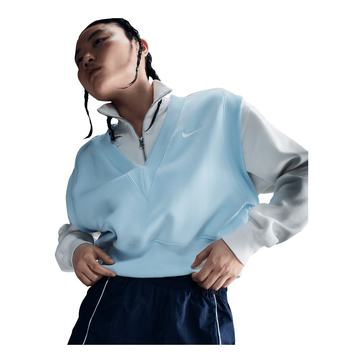 Nike Women's Phoenix Fleece V-Neck Crop Tank