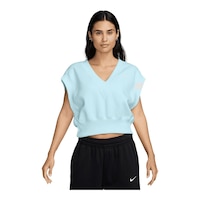 Nike Women's Phoenix Fleece V-Neck Crop Tank Front_Flat