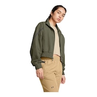 Under Armour Women's Unstoppable Crop Jacket Front_Three_Fourths_Angled_Right
