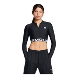 Under Armour Women's HeatGear© Rib 1/4 Zip Long Sleeve Top Front_Flat