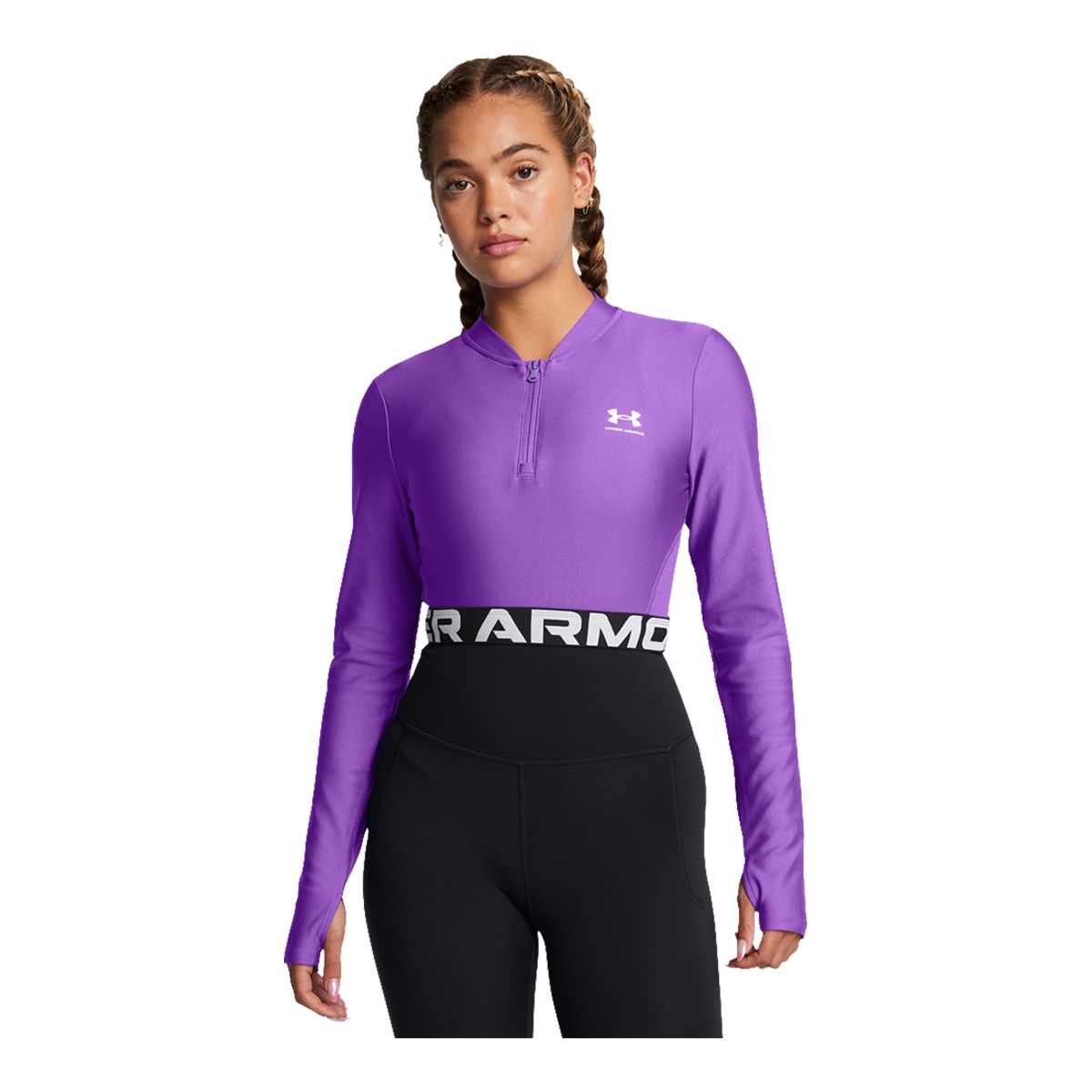 Under Armour Women's HeatGear© Rib 1/4 Zip Long Sleeve Top
