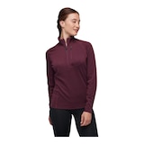 Black Diamond Women's Coefficient LT Quarter Zip Pullover Front_Flat