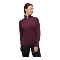 Black Diamond Women's Coefficient LT Quarter Zip Pullover Front_Flat