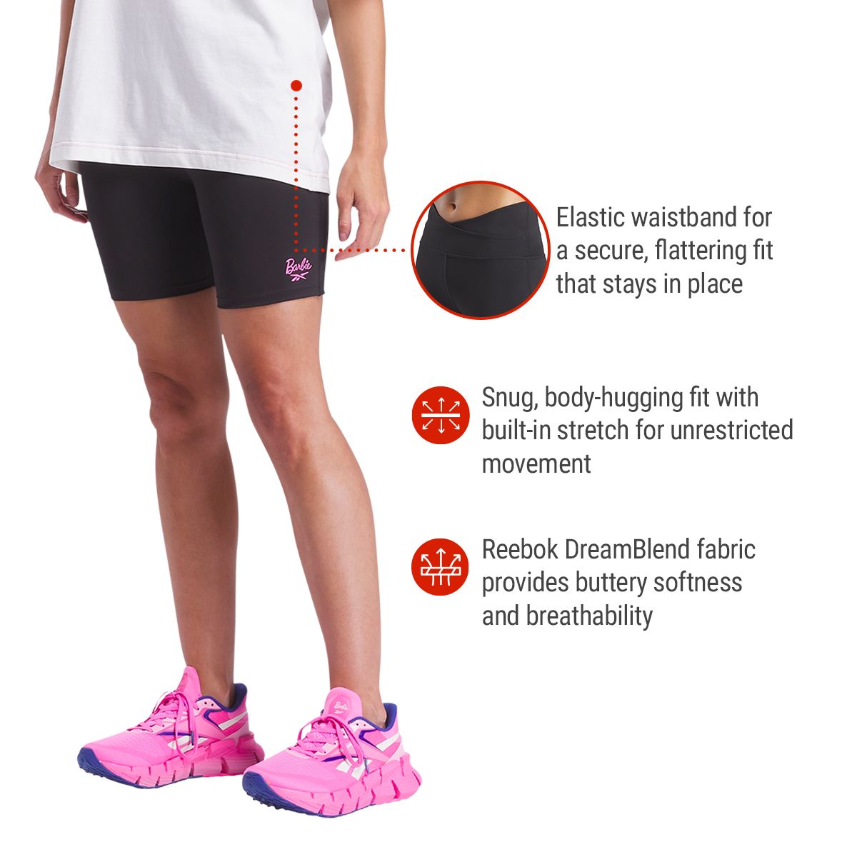 Reebok Women's X Barbie Bike Shorts