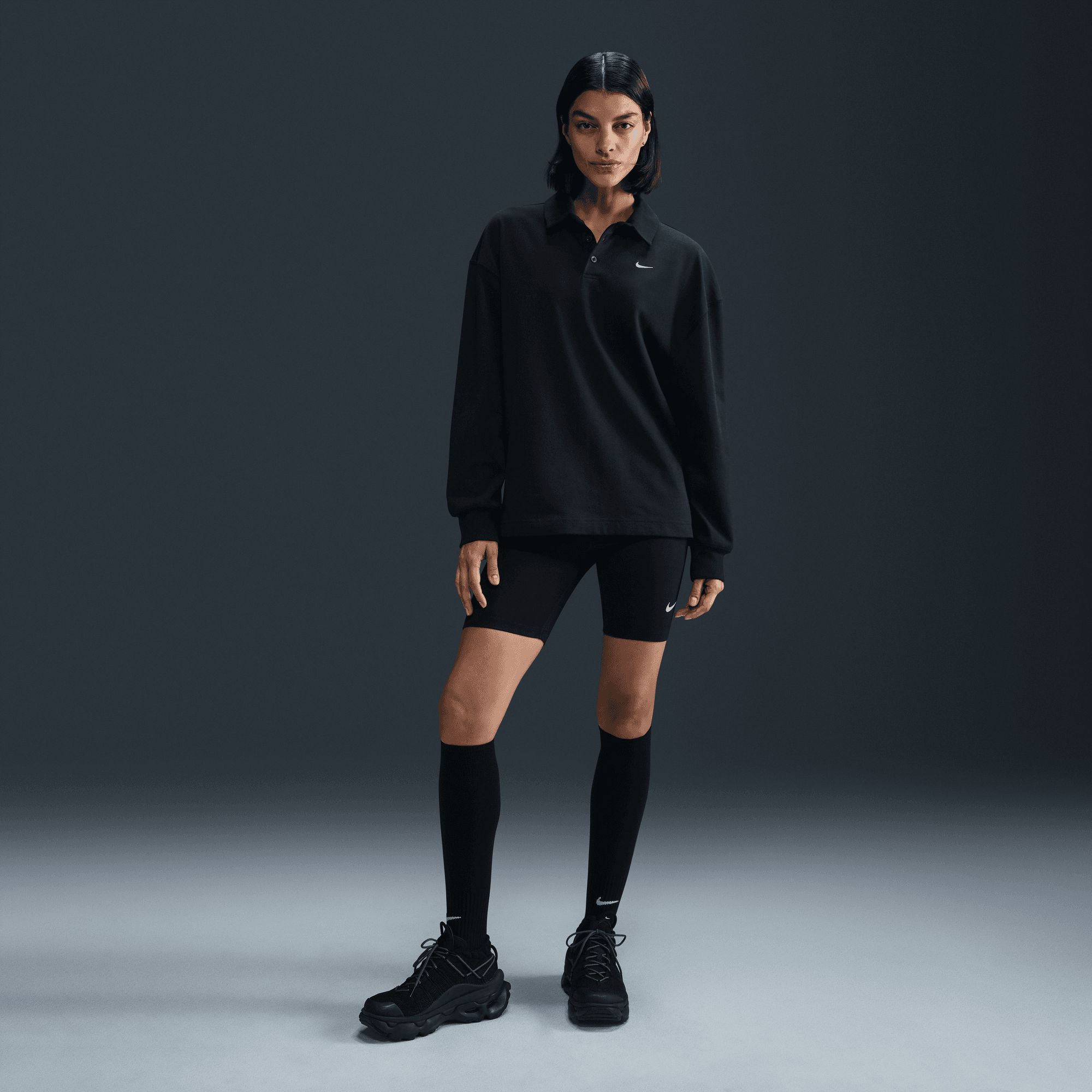 Nike Women's Essentials Oversized Long Sleeve Polo Shirt