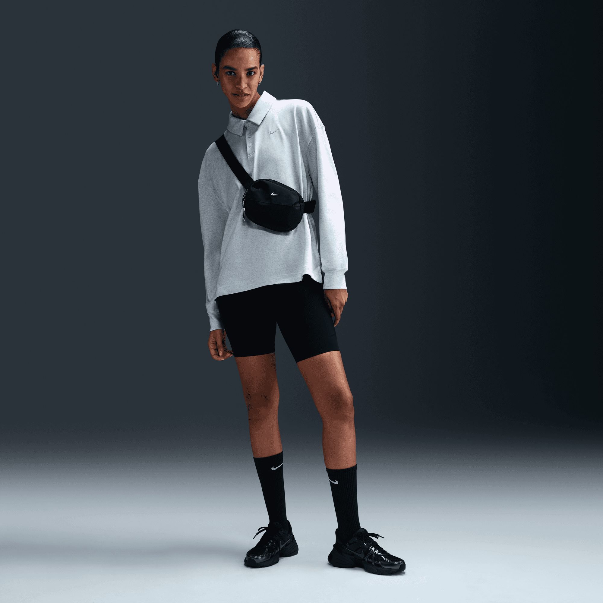 Nike Women's Essentials Oversized Long Sleeve Polo Shirt