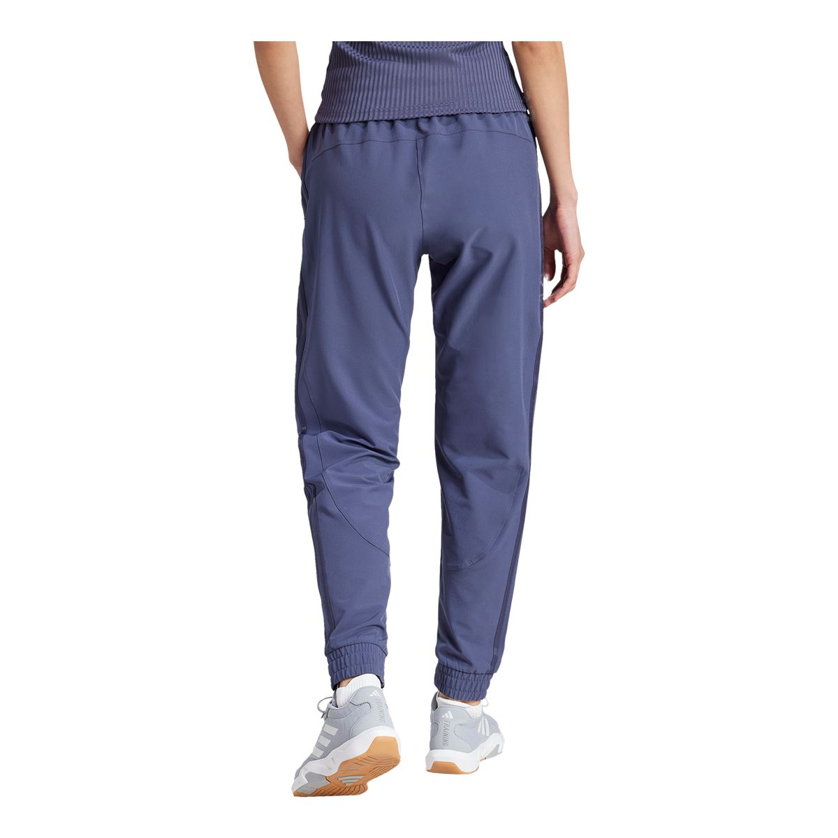 adidas Women's Pacer Gym 3-Stripe Woven Mid Rise Pants