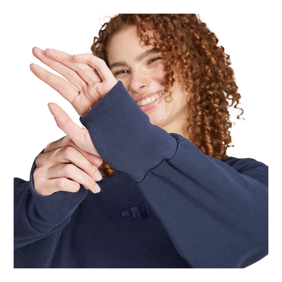 adidas Women's All SZN Ribbed V-Neck Sweatshirt