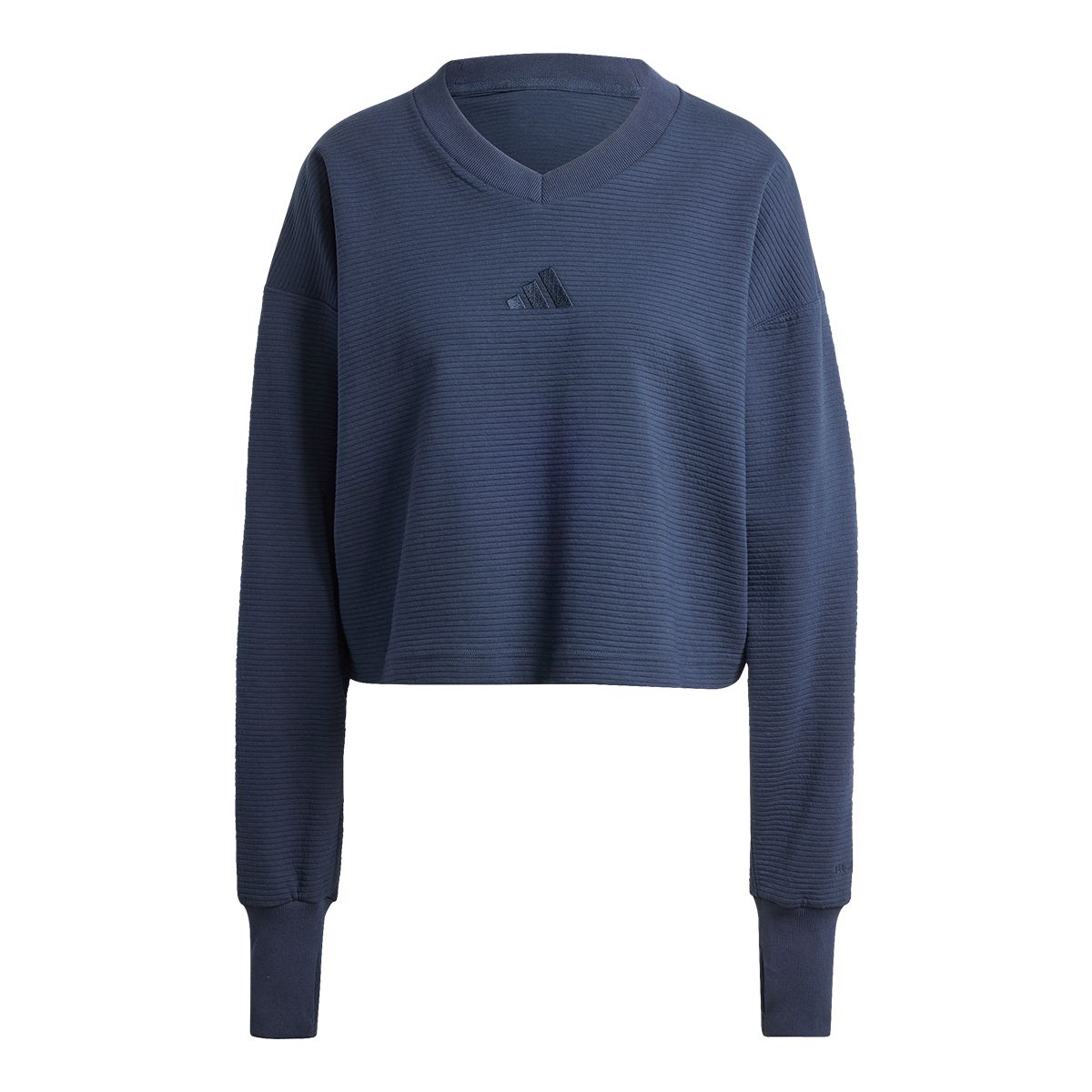 adidas Women's All SZN Ribbed V-Neck Sweatshirt