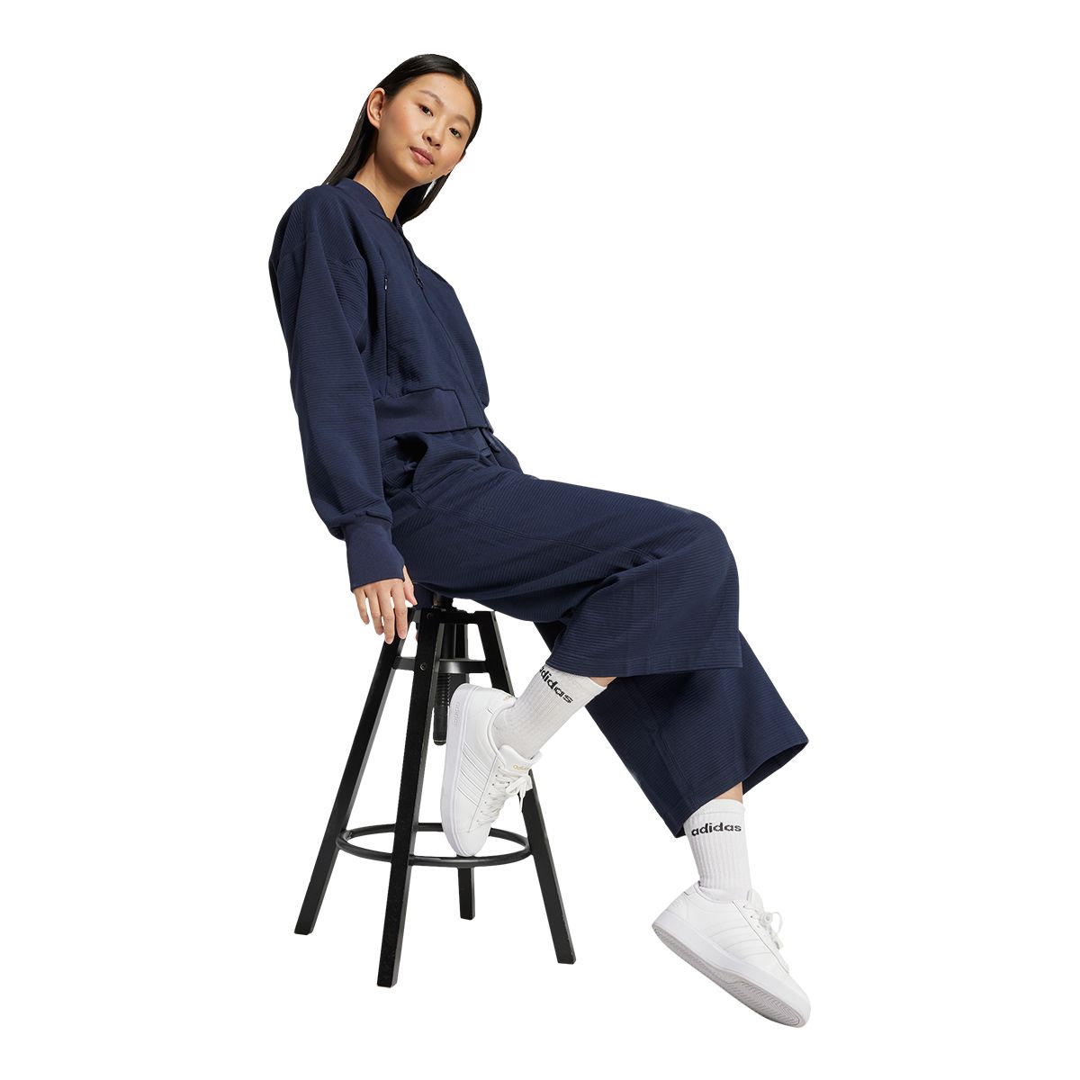 adidas Women's All SZN Rib 7/8 Len Wide Legging Pants