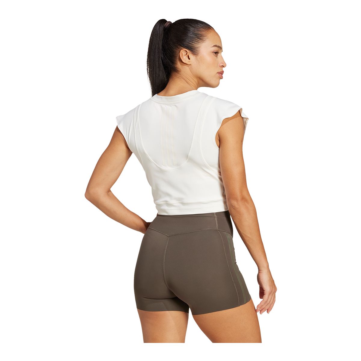 adidas Women's Power Boxy French Terry 3-Stripe Tank Top