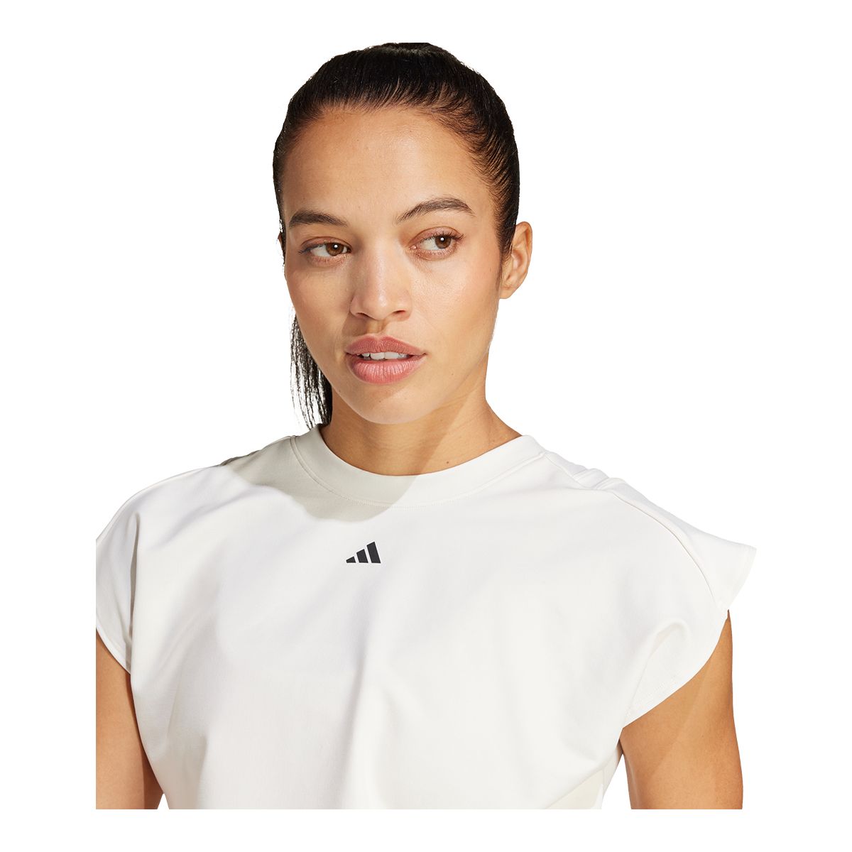 adidas Women's Power Boxy French Terry 3-Stripe Tank Top