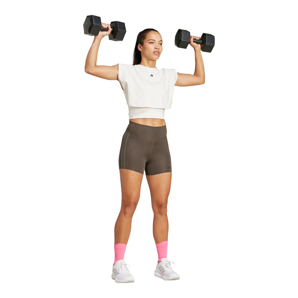 adidas Women's Power Boxy French Terry 3-Stripe Tank Top