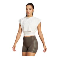 adidas Women's Power Boxy French Terry 3-Stripe Tank Top Front_Angled_Left