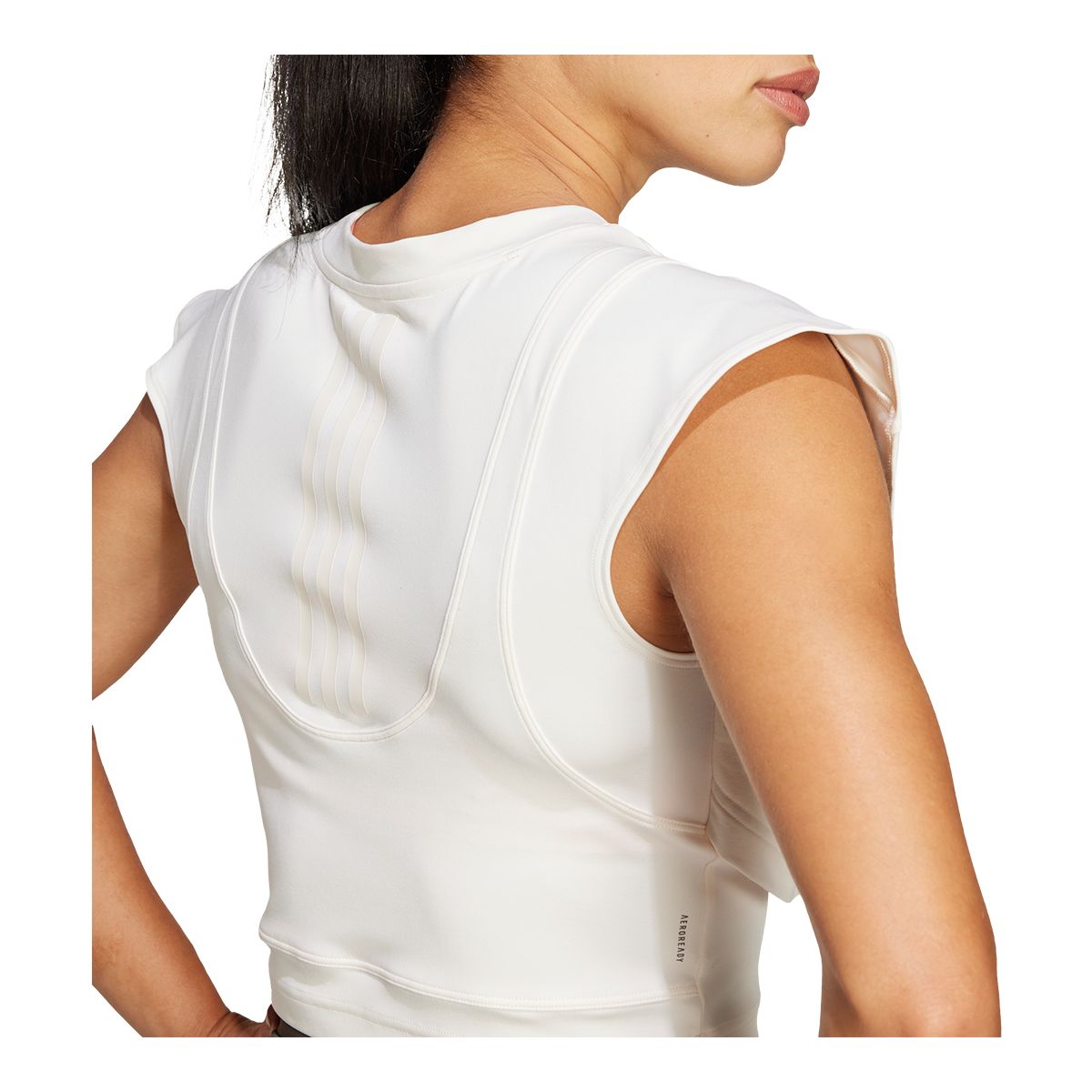 adidas Women's Power Boxy French Terry 3-Stripe Tank Top