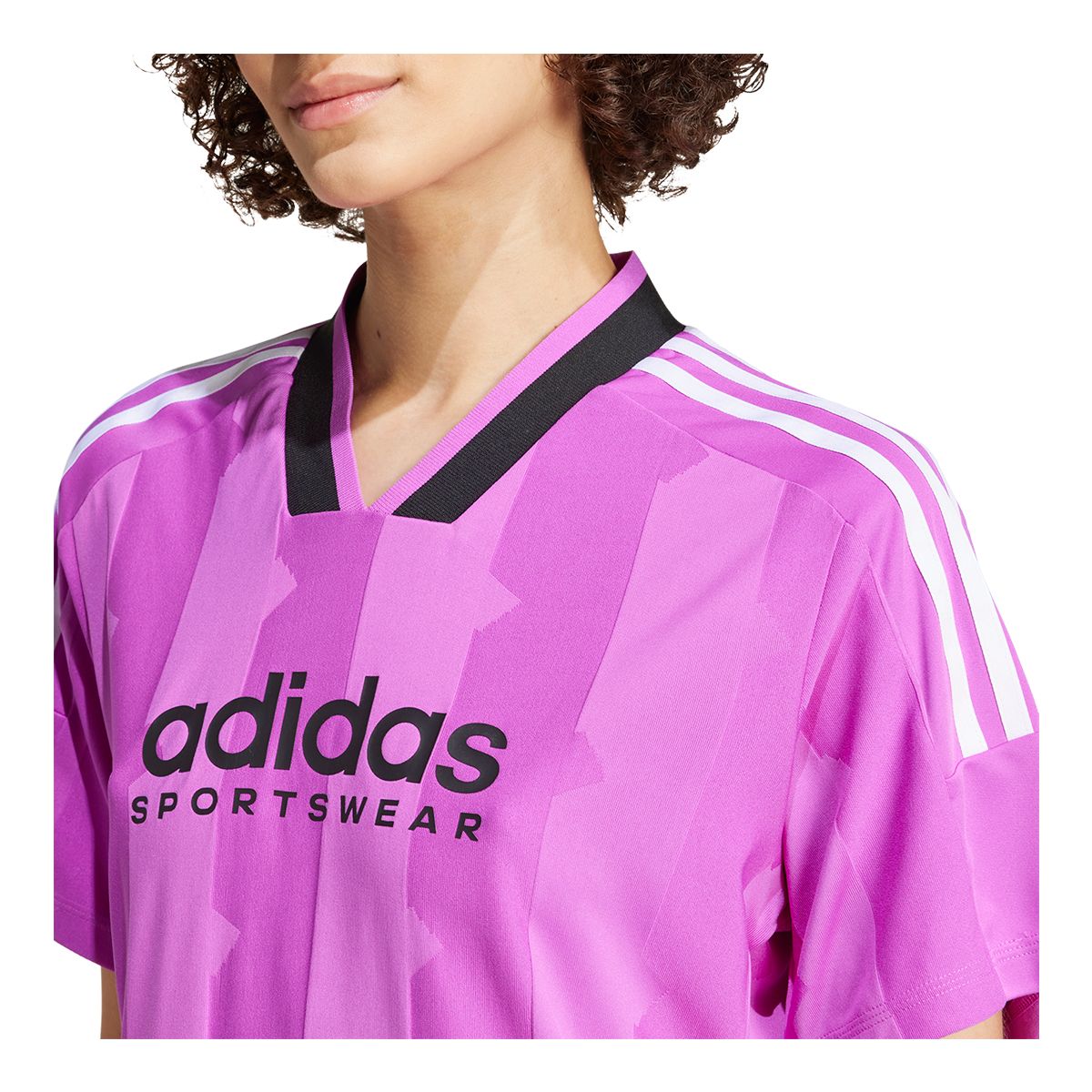 adidas Women's Tiro Cut 3-Stripes Jacquard Tee