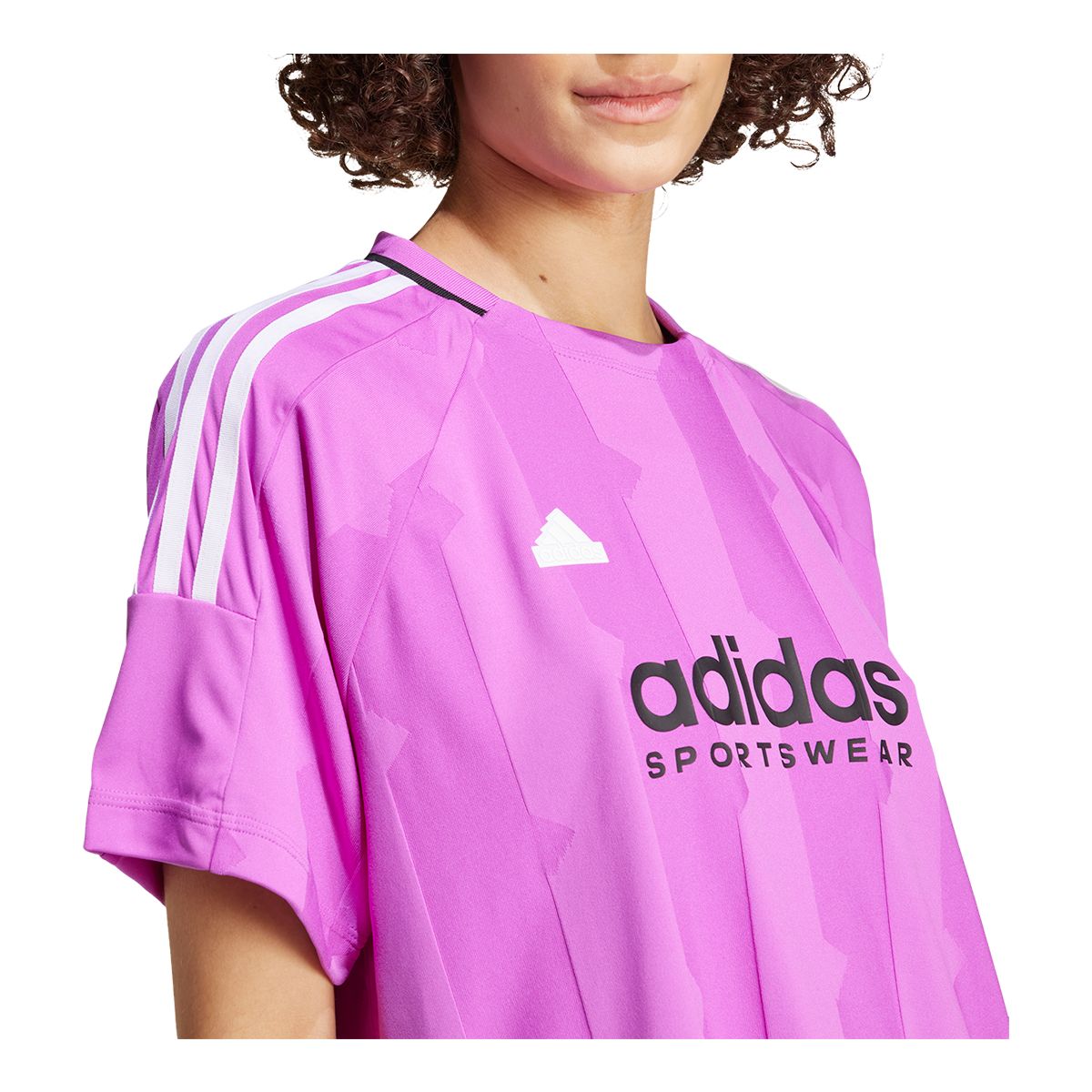 adidas Women's Tiro Cut 3-Stripe Jacquard Boyfriend T Shirt