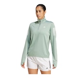 adidas Women's Own The Run Base Half Zip Long Sleeve Top Front_Angled_Left