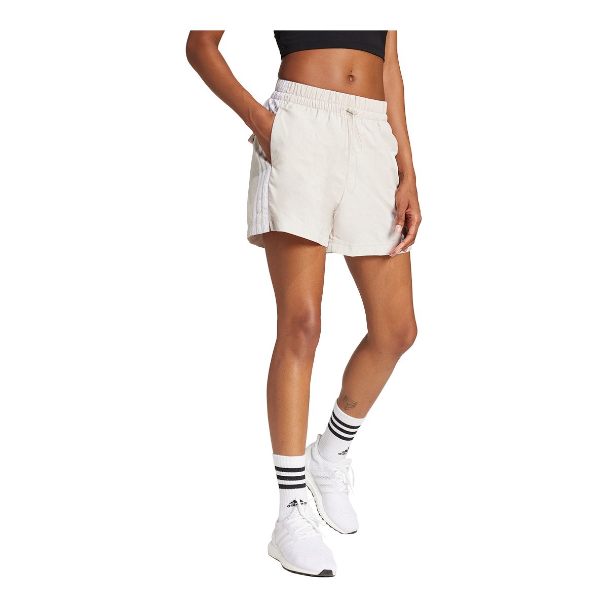 adidas Women's Sportswear 3-Stripe Woven Shorts