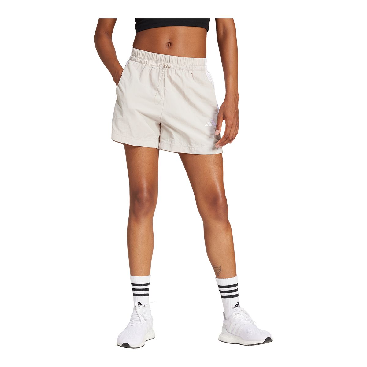 adidas Women's Sportswear 3-Stripe Woven Shorts