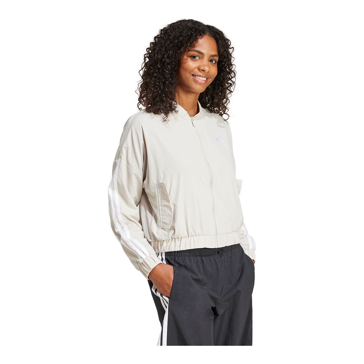 adidas Women's Sportswear 3-Stripe Woven Bomber Jacket