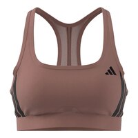 adidas Women's Train PowerReact Medium Support 3-Stripes Bra Front_Flat