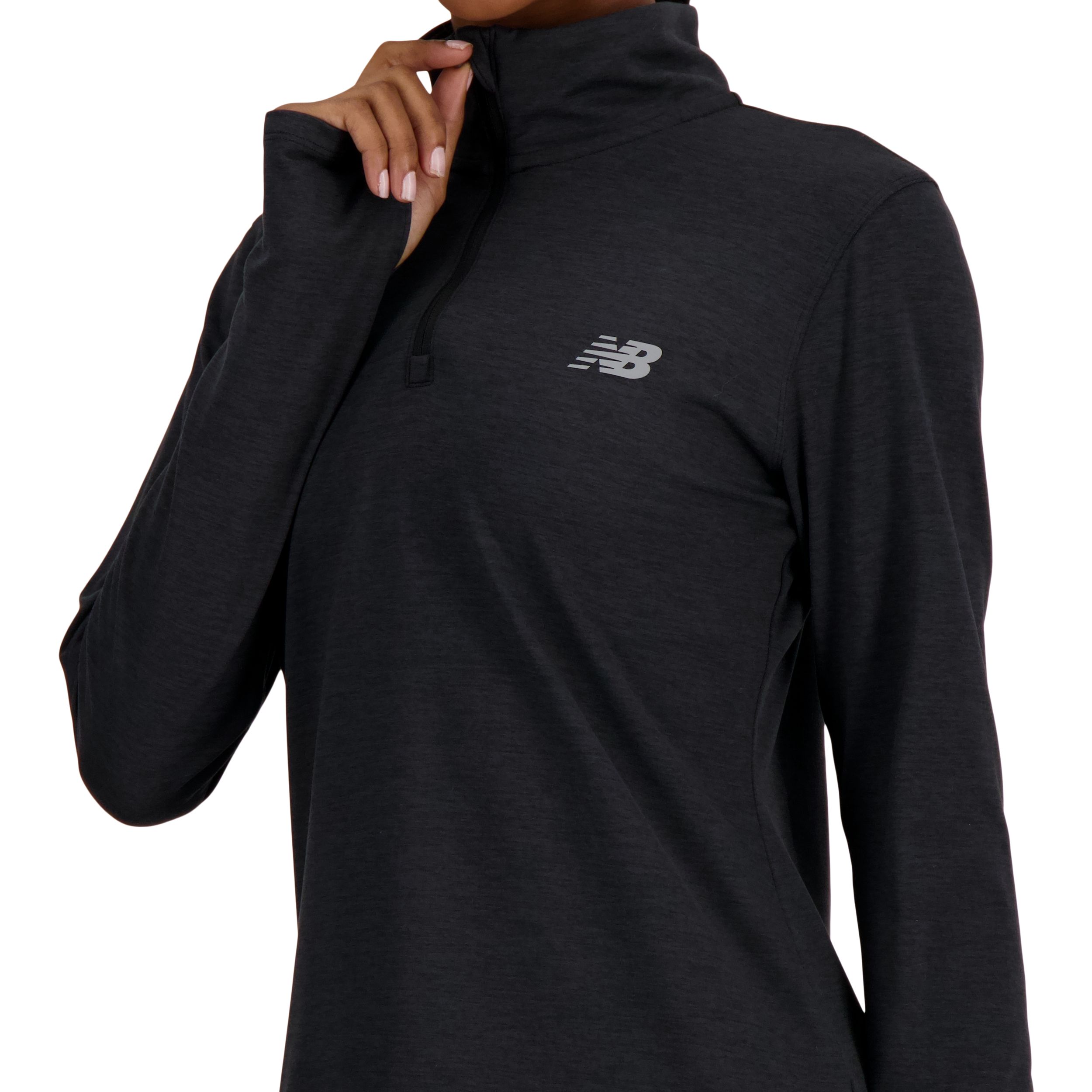 New Balance Women's Sport Essentials Space Dye 1/4 Zip Long Sleeve Top