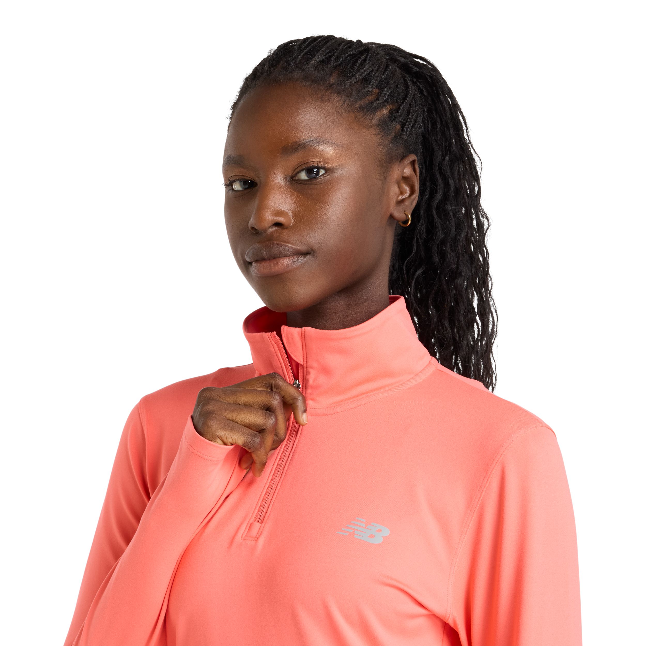 New Balance Women's Sport Essentials Space Dye 1/4 Zip Long Sleeve Top