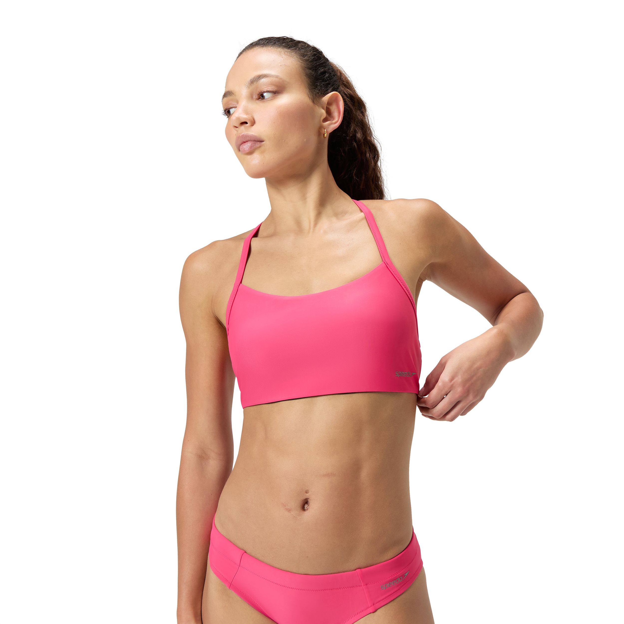Speedo Women's Solid Racerback Two Piece Swim Top