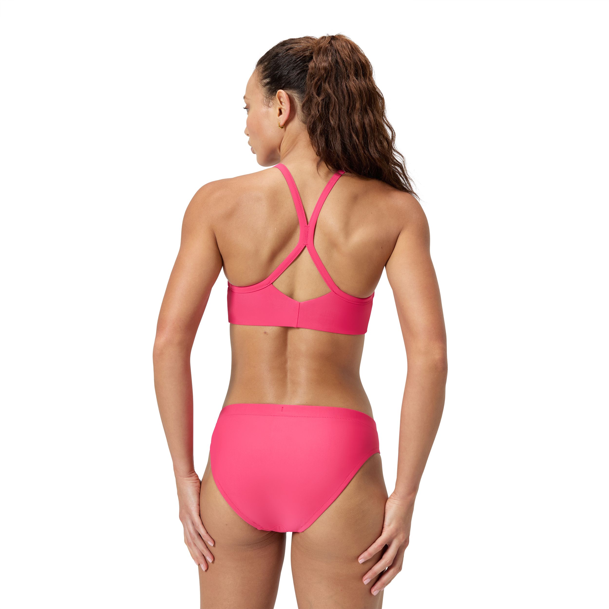 Speedo Women's Solid Racerback Two Piece Swim Top
