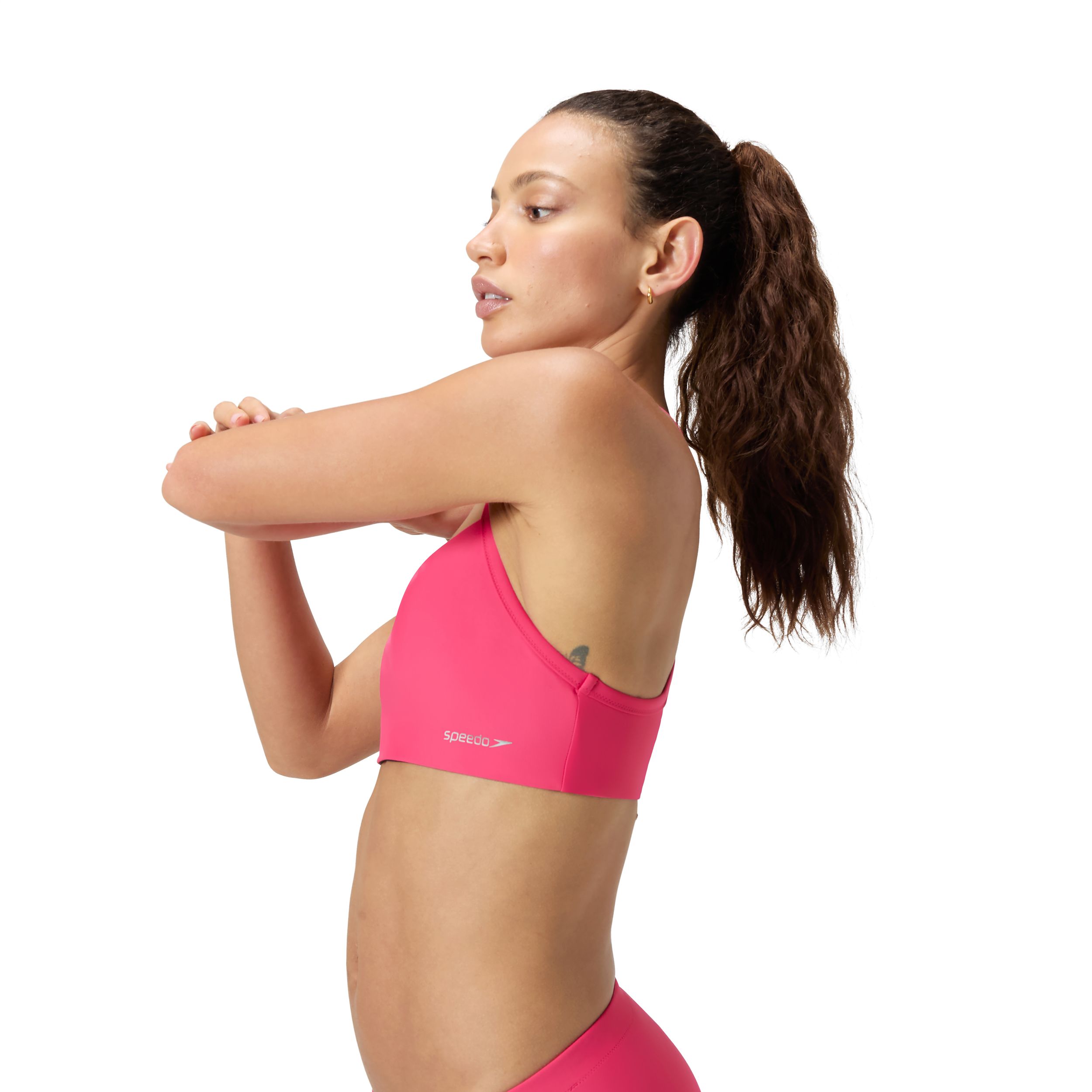 Speedo Women's Solid Racerback Two Piece Swim Top