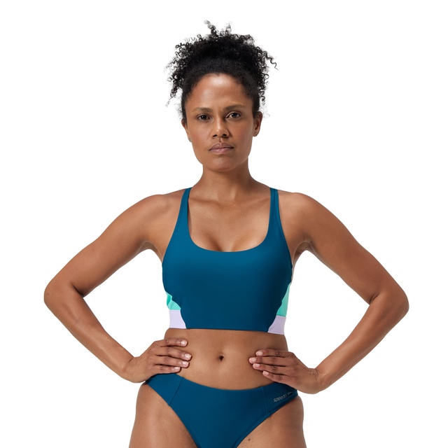 Speedo Women's Colorblock Two Piece Swim Top