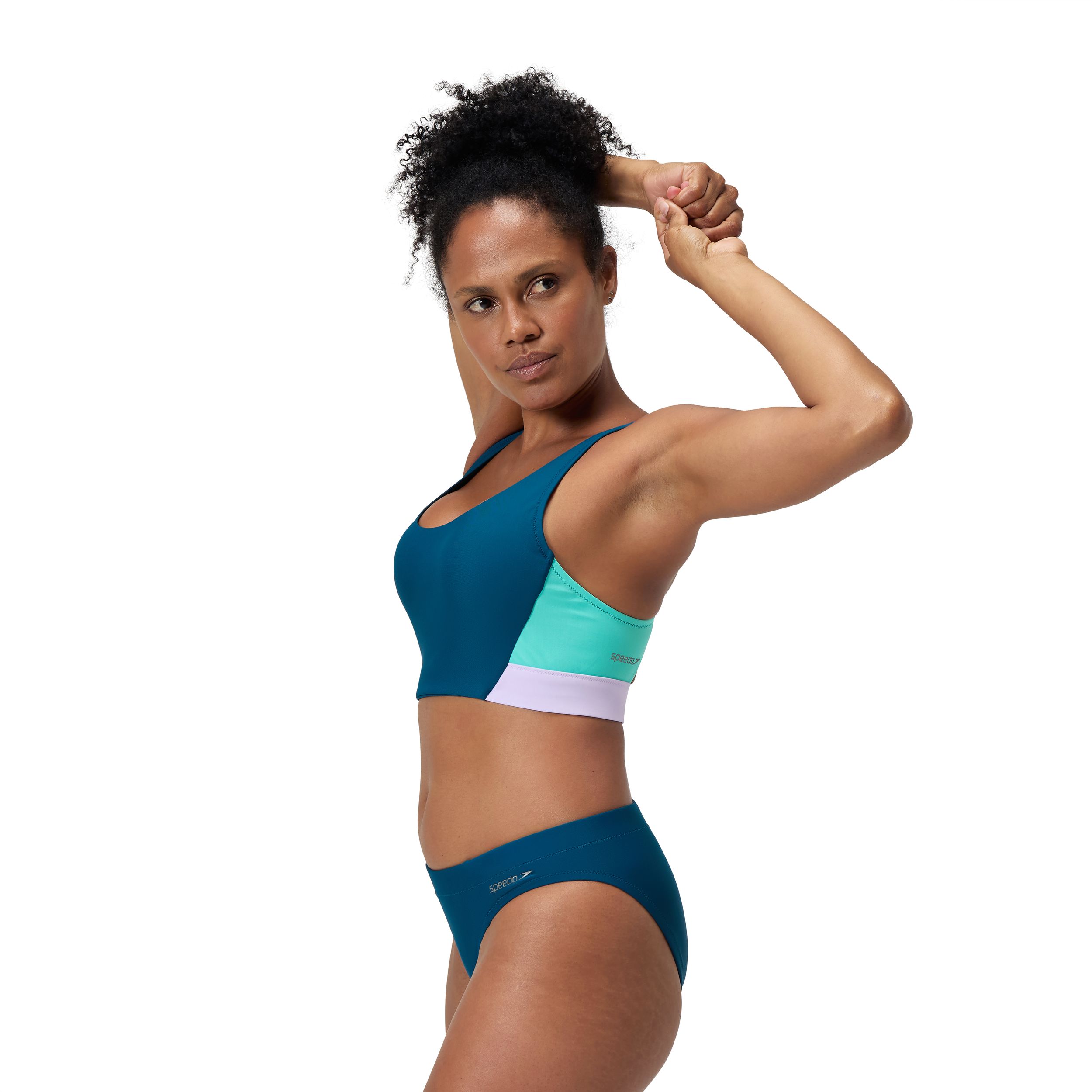 Speedo Women's Colorblock Two Piece Swim Top