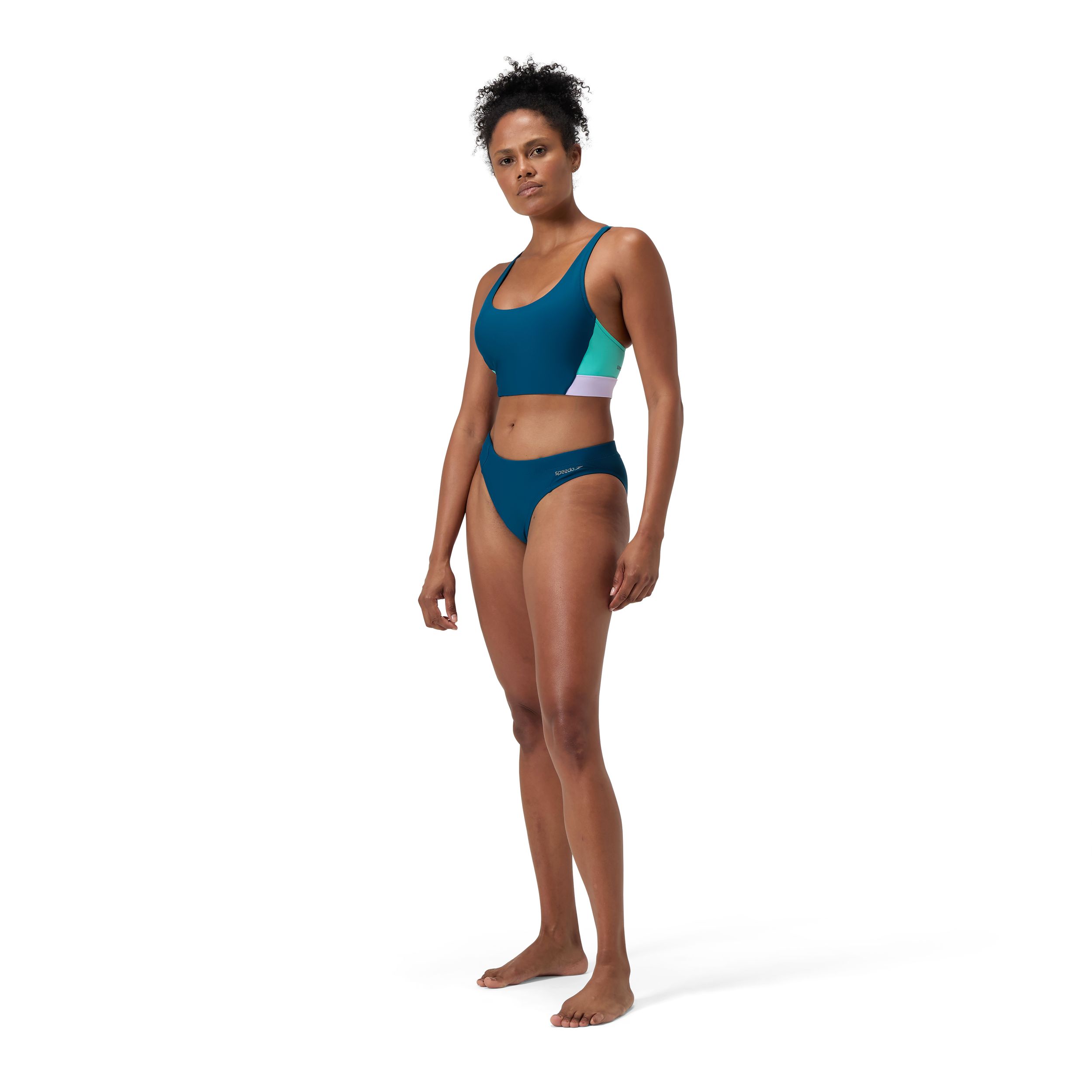 Speedo Women's Colorblock Two Piece Swim Top