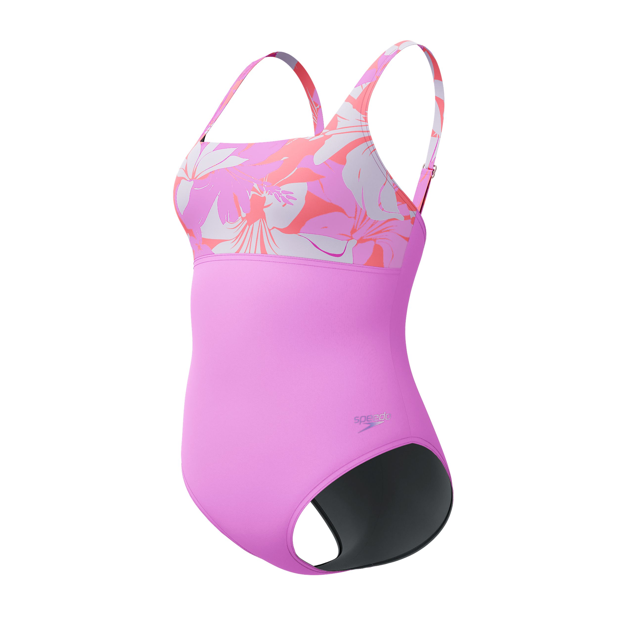 Speedo Women's Colorblock Print One Piece Swimsuit