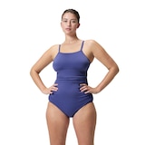 Speedo Women's Adjust Solid Shirred One Piece VAR Swimwear Front_Flat