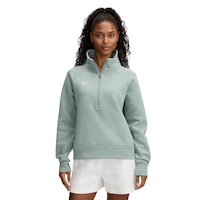 Under Armour Women's Rival 1/2 Zip Long Sleeve Fleece Top Front_Flat